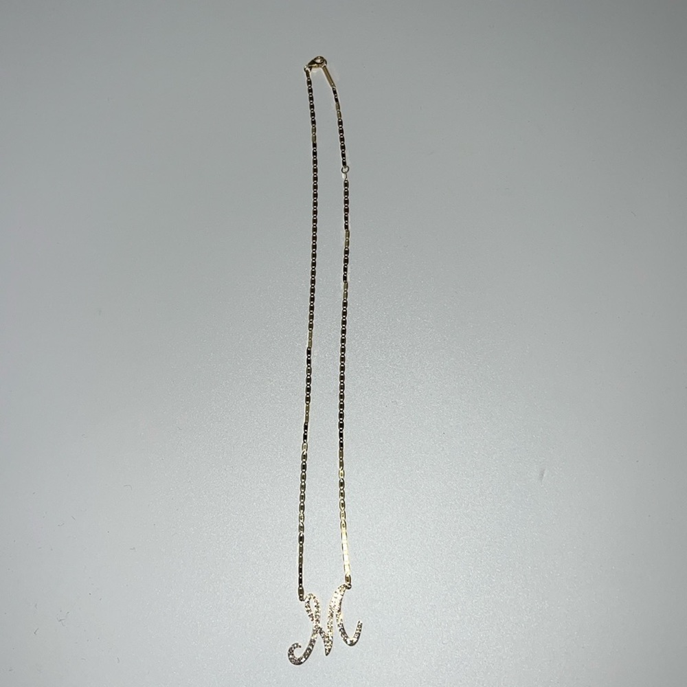 💎NWT LANA MALIBU INITIAL NECKLACE “M” 14 K GOLD & DIAMOND - Picture 9 of 17